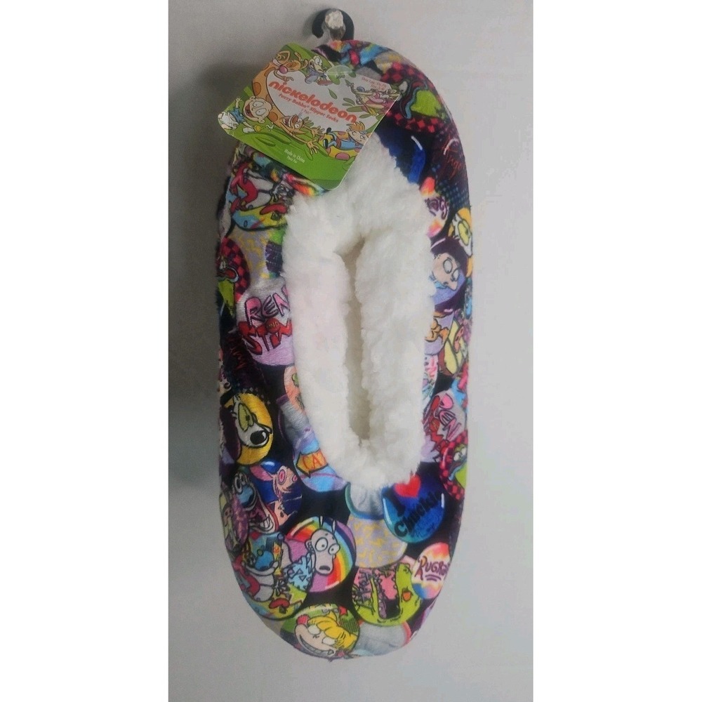Nickelodeon Rugrats‎ Hey Arnold Ren Stimpy Fuzzy Babba Slipper Socks S/M NWT